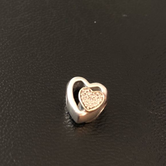 Authentic Pandora two tone Two Hearts in One Charm / 791806CZ / sterling & 14k - Picture 5 of 5